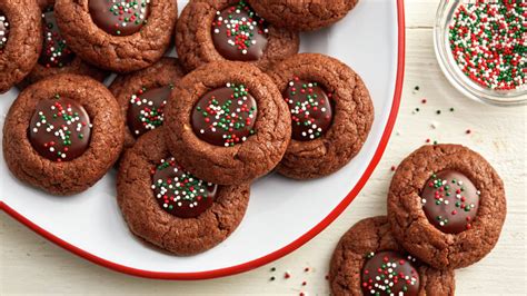 Chocolate-Toffee Thumbprint Cookies Recipe - BettyCrocker.com