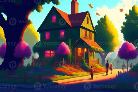 Pixel City Landscape Background Illustration 8 Bit 25521457 Stock Photo ...