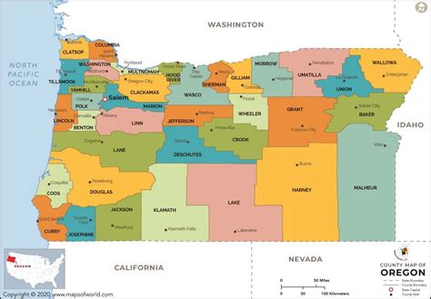 Oregon County Map, Oregon Counties, Counties in Oregon