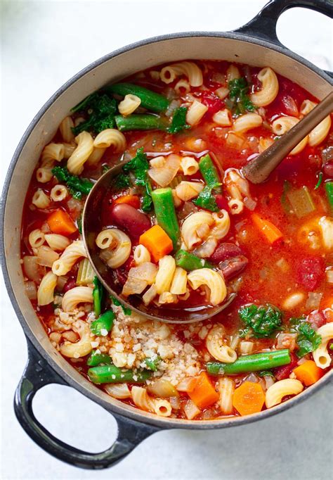 Classic Italian Vegetable Minestrone Soup - Familystyle Food