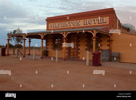 Early morning at the iconic outback Silverton Hotel Stock Photo - Alamy