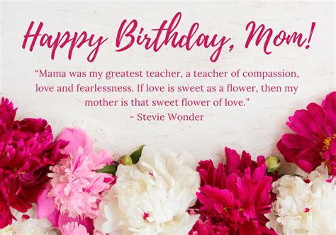 Birthday Flower Card Messages For Mom | Best Flower Site