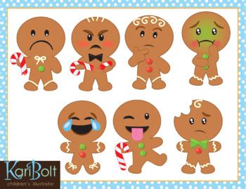 Gingerbread Man Emoji Clip Art by Kari Bolt Clip Art | TpT