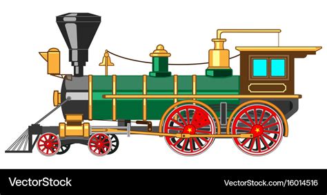 Bright cartoon steam locomotive Royalty Free Vector Image