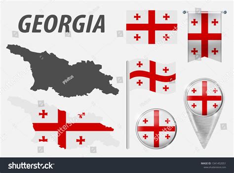 Georgia Collection Symbols Colors National Flag Stock Vector (Royalty ...