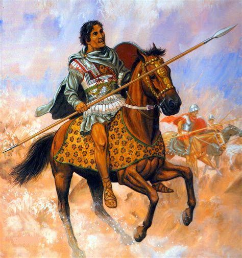 Alexander the Great leading the Macedonian Companian cavalry in Persia ...