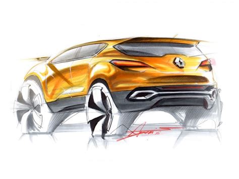 SUV rear view sketch and rendering demo - Car Body Design