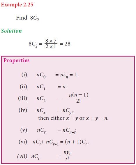 Combinations - Definition, Formula, Solved Example Problems, Exercise ...