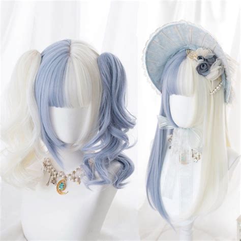 Lolita blue and white wig yc22183 | Kawaii hairstyles, Kawaii wigs ...