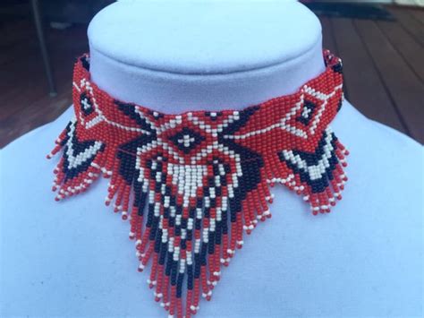 Native American Style Choker Beaded Choker Necklace Seed