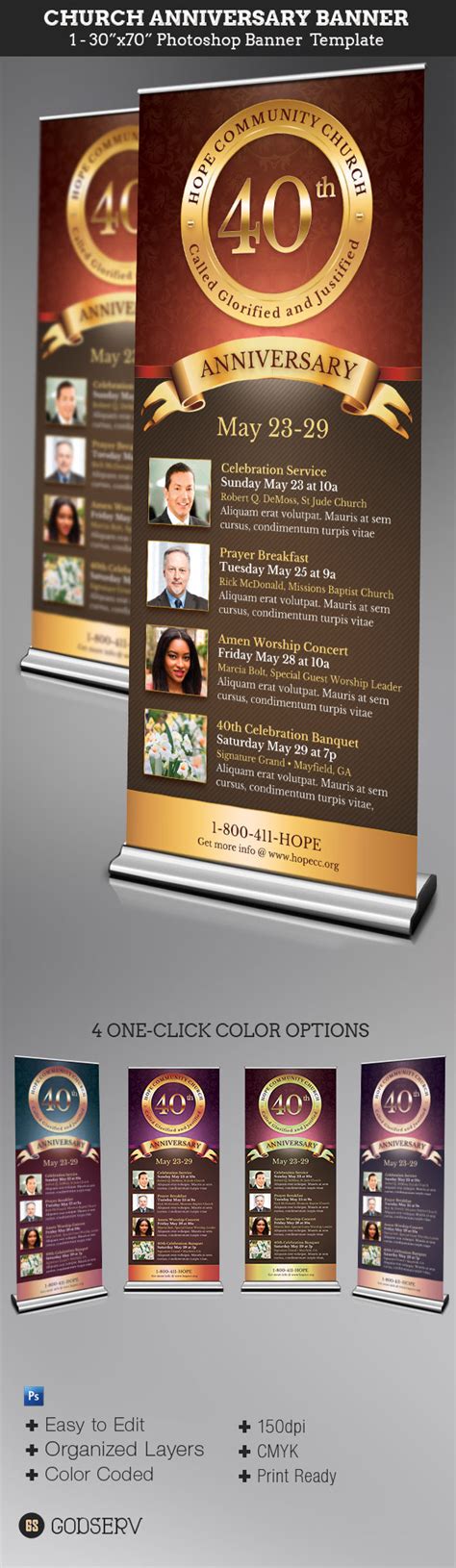 Church Anniversary Banner Template on Behance