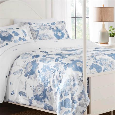 Home Decorators Collection Loriana 3-Piece Blue Floral Full/Queen ...