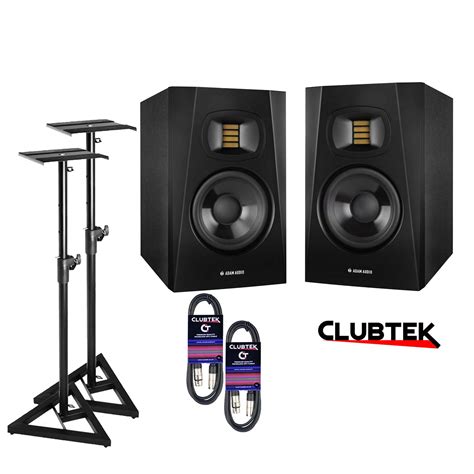 Adam Audio - Pair - Adam T5V 5 Active Studio Monitor Speakers, Stands ...