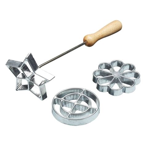 Swedish Rosette Iron Set - with 3 Moulds - 7.5cm Flower, 7.5cm Circle ...