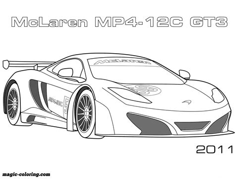 2011 McLaren MP4 12C GT3 coloring page | Cars coloring pages, Race car ...