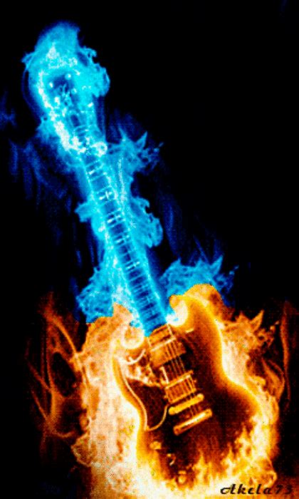 Blue Fire Guitar Wallpaper : Wallpapers Skull Flaming Skulls Cool ...