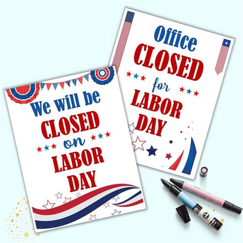 Free Printable Labor Day Closed Sign Template - The Artisan Life