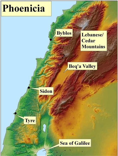 Map: Major Phoenician Sites – Levant (mid000030) - American Society of ...