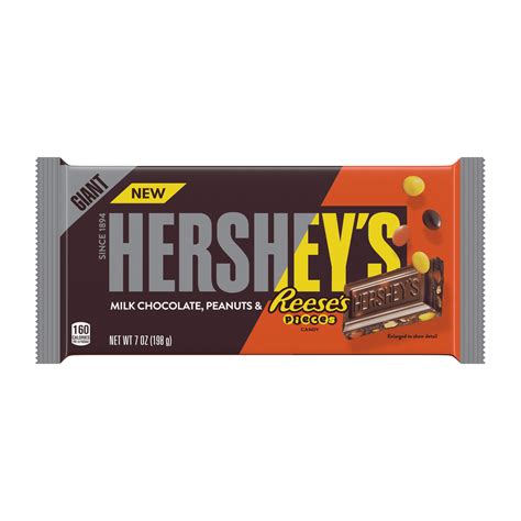 Hershey's, Milk Chocolate with Reese's Pieces Candy Bar, 7 Oz ...