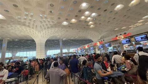 Mumbai Airport Terminal 2 server down, passengers stuck in long queues ...