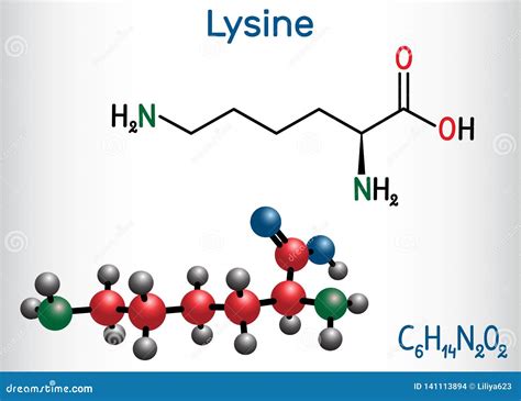 Lysine L- Lysine , Lys, K Amino Acid Molecule. it is Used in the ...