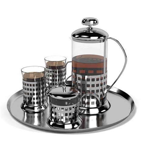 3d modern tea set