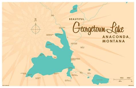 Georgetown Lake MT Map Print | Etsy