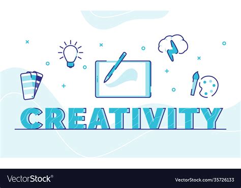 Creativity typography word art background icon Vector Image