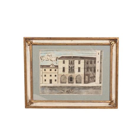 Framed Colored Engravings of Venetian Palazzoss - Set of 9 | Chairish