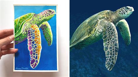 Sea Turtle Painting - Step By Step Acrylic Tutorial