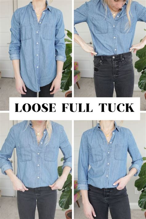 How to Tuck in A Shirt - 4 Easy Tucking Styles - Paisley & Sparrow