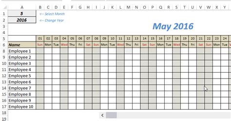 an image of a calendar with the date and time for each month in excel chart