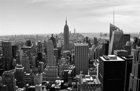 city black and white cityscape and architecture 4k HD Wallpaper