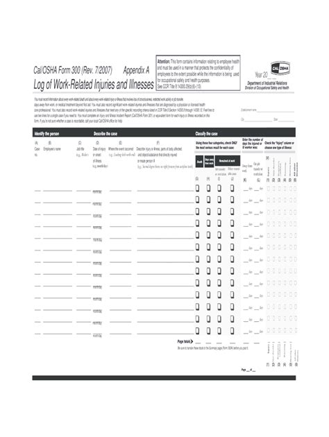 2007-2023 Form OSHA 300 Fill Online, Printable, Fillable, Blank - pdfFiller