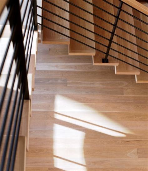 White Oak custom stair treads are a perfect match with this White Oak ...