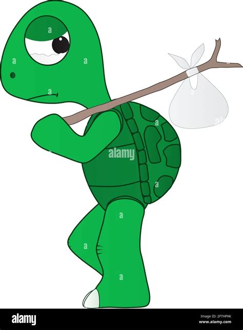 Cartoon illustration of a sad turtle Stock Photo - Alamy