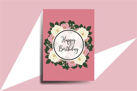 Greeting card birthday card Digital watercolor hand drawn Pink Mini ...