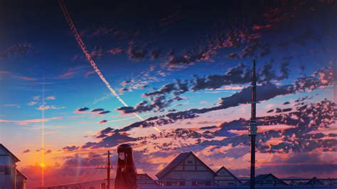 Anime, Sunset, Clouds, Scenery 4k, HD Wallpaper | Rare Gallery