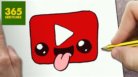 HOW TO DRAW A YOUTUBE LOGO CUTE, Easy step by step drawing lessons for kids