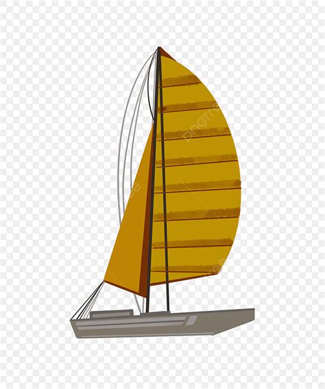 Yellow Sailing Vessel, Sailing, Transportation, Transportation Clipart ...