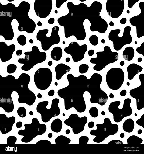 Cow skin texture with spots vector seamless pattern. Cow pattern skin ...