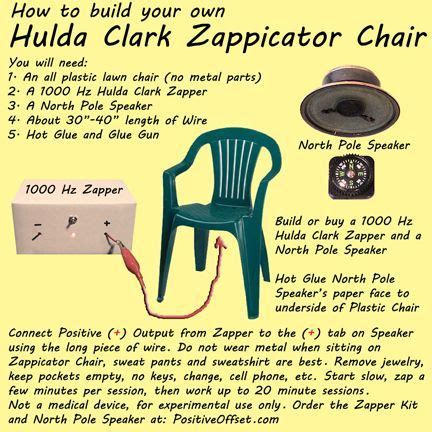 For DIY Zapper Makers, build your own Hulda Clark Zappicator Chair for ...