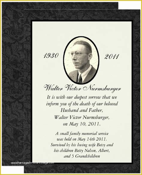 Free Death Announcement Card Templates Of Best 25 Funeral Prayers Ideas ...