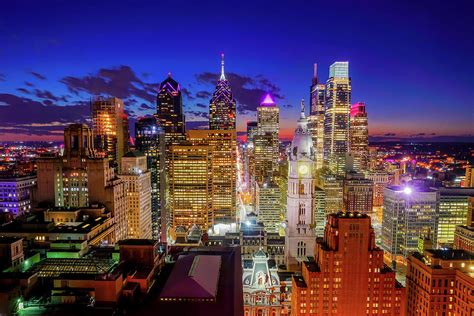 Philadelphia Skyline Night Photograph by Russ Brown - Fine Art America