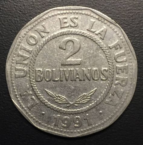 Bol004 Moneda Bolivia 2 Bolivianos 1991 Xf Ayff | Mercado Libre