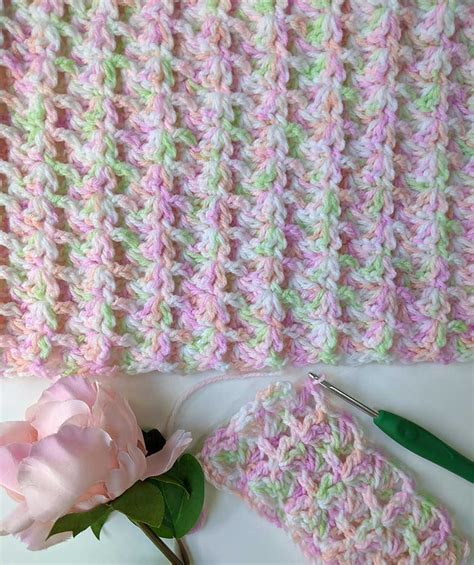 New crochet Bernat baby blanket yarn pattern - Monet - Craft-Mart