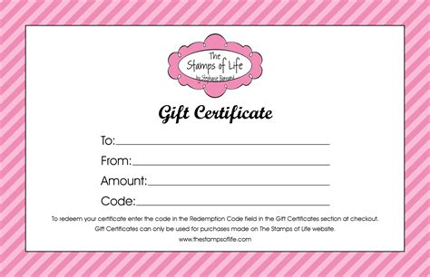 Downloadable Free Printable Gift Certificate