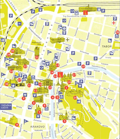 Ljubljana map tourist | Tourist map, Ljubljana, Tourist