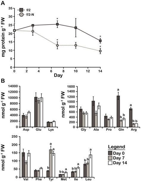 Changes in the total protein content and free amino acid profile in N ...