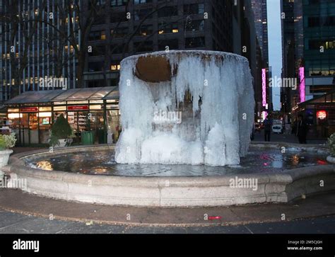 Bryant Park Frozen Fountain and Ice Skating In NYC. -PICTURED: Bryant ...